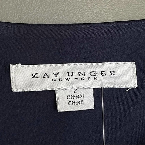 NWT Kay Unger Izabella A-Line Evening Gown Navy 2 - Picture 15 of 15